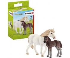 Schleich- Figurine Ponette et Poulain Farm World, 42423, Multicolore