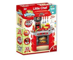 Kiddoo Jeux pour enfants - Cuisine Rouge avec Accessoires