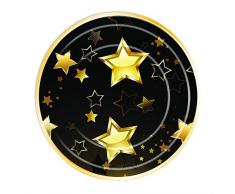 Forum Novelties- Birthday Milestone Plates 7(8 in pkt) Assiettes, X82056, Noir/doré