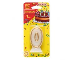 WDK Partner - COU600 - Décoration de gâteau - Bougie Chiffre 0