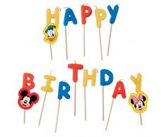 Ensemble Bougies sur pîques Anniversaire Happy Birthday Disney Mickey Mouse