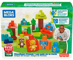 Mega Bloks First Builders Les Amis de la Forêt, jeu de 70 blocs de construction à base de plantes, jouet pour bébé et enfant de 1 à 5 ans, GMB63