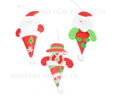 Gifts 4 All Occasions Limited SHATCHI-848 Sapin de Noël à suspendre 3 décorations de Noël en peluche 61 19 Multicolore