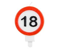 Folat Bougie à Chiffres - en Acier Inoxydable - 18 - Signe de signalisation danniversaire