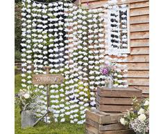 Ginger Ray Toile de fond pour décoration murale Motif floral Blanc