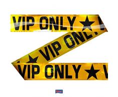 Folat- Barrier Tape VIP-15 m Long Guirlande, 22559, Doré/Noir, Taille Unique