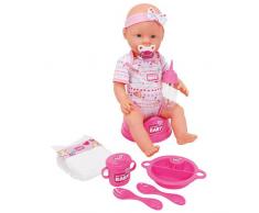 Simba - 105039005 - Poupée Enfant- New Born Baby - Fonction Pipi - Rose - 43 cm