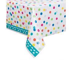Unique Party - 49603 - Nappe en Plastique Confettis de Gâteau dAnniversaire - 213 cm x 137 cm