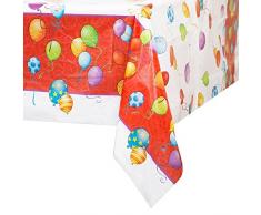 Unique Party - 23603 - Nappe en Plastique Anniversaire Ballons - 213 cm x 137 cm