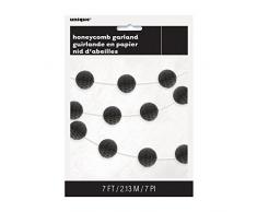 Unique Party 63380 - Guirlande de Boules Alvéolées Noires (2.1 m)
