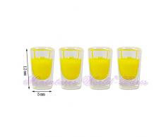 La Boite a Joujoux - www.joujoux.com Accessoire Miniature de Maisons de poupées - 4 Verres de jus dorange