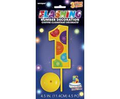 Unique Party - 37031 - Décoration à Gâteau Clignotante Numéro 1