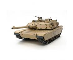 Tamiya 56041 US KPz M1A2 Abrams Kit Complet Option pour Maquette à léchelle 1/16, réservoir RC, Instructions de Montage (français Non Garanti), Moteur Inclus Marron