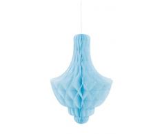 Unique Party - 62969 - Chandelier Décoratif en Papier de Soie - 35 cm - Bleu Pastel