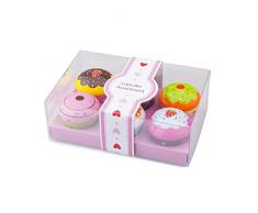 New Classic Toys - 10627 - Jeu Dimitation - Cuisine - Coffret de Cupcake - 6 Pièces
