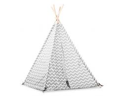 Lalaloom ZIGZAG TIPI - Tipi pour enfants gris blanc tente pour enfants design nordique polyester extérieur pour enfants