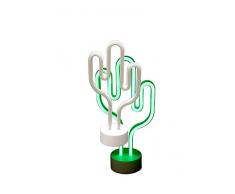 Classic Line 0896-014 Cactus néon LED Hauteur env. 30 cm, Blanc/Vert