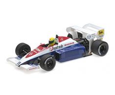 Minichamps- Miniature Voiture Toleman Hart Tg184 1984 Echelle 1/18, 540841819, Blanc/Bleu