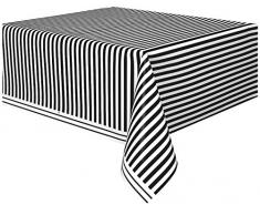 Unique Party - 50305 - Nappe - Plastique - Motif Rayé - 2,74 x 1,37 m - Noir