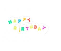 Kikkerland Guirlande Lumineuse Happy Birthday à Piles