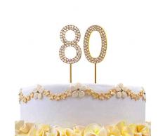 Gifts SHATCHI-825 Décoration de gâteau 4 toutes les occasions avec diamant doré pour anniversaire de mariage