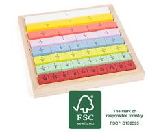 Small Foot- Jeu des Fractions Education, Enfants apprennent à calculer, Jouet éducatif Maths dans Un Cadre en Bois, 11166, Multicolore