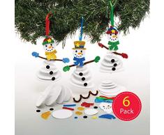 Baker Ross Kits de décoration Bonhomme de Neige à empiler (Paquet de 6) - Loisirs créatifs de Noël pour Enfants