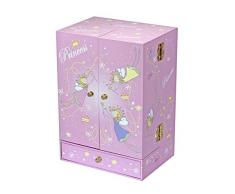 TROUSSELIER - Princesse - Grande Boite à Bijoux Musicale Armoire - Idéal Cadeau Jeune Fille - Musique Menuet de Mozart - Colori Rose