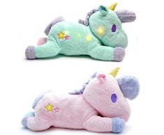 Gifts SHATCHI-1190 Shatchi Peluche douce à LED clignotante avec motif licorne Multicolore 53 cm