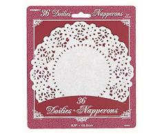 Unique Party 16.5 cm Papier Blanc napperons, Lot de 36