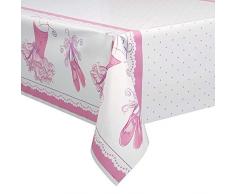 Unique Party - 49483 - Nappe en Plastique Ballerine - Rose - 213 cm x 137 cm