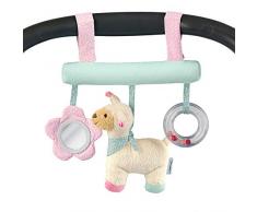 Sterntaler Jouet à suspendre avec Système de fermeture Velcro, Zoo Câlin, Lama Lotte, Hochet inclus, Âge : Dès la naissance, Rose/Menthe