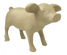 Décopatch LA013C - Un support en papier brun pulpé 41x27x28 cm, Bébé cochon