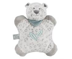 Nattou Flatsie Léopard des Neiges Léa, Coussin Doux avec Hochet, Loulou, Léa et Hippolyte