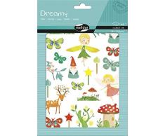 Maildor AE137O - Un sachet de gommettes Dreamy 6 planches 14,8x21cm, Fées (126 stickers)