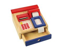 Santoys Caisse enregistreuse et calculatrice en bois - Play Shop Accessoires - version anglaise