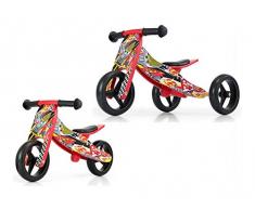 Milly Mally Jake Cars 2 en 1 Vélo pour Enfant en Bois Rouge