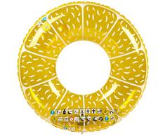 Ultrakidz bouée géante Fruit, coussin flottant, jouet de baignade XXL en forme de citron rigolo, diamètre denv. 107 cm, pour la piscine, la plage ou la piscine découverte, en PVC stable, gonflable