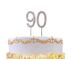 Gifts SHATCHI-828 Décoration de gâteau 4 toutes occasions en argent avec diamant pour anniversaire de mariage