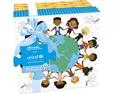 Avenue Mandarine CO187C - Un puzzle Unicef comprenant 30 pièces et un poster servant de guide, Planète denfants
