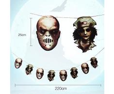 Gifts SHATCHI-912 Guirlande de fanions pour Halloween Motif visage sanglanté