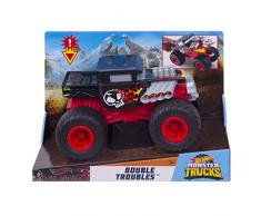 Hot Wheels Monster Trucks Double Troubles Bonne Shaker Voiture aux Roues Géantes, Véhicule Échelle 1:24, Jouet pour Enfant, Gcg07