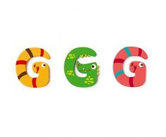 Scratch - Décoration et Stockage pour Enfants - Déco : Lettre G en Bois - 3 asstd, Styles, 3 pastilles de Colle incluses - sur Carte - Multicolore (Plus dun Une)