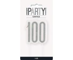 Unique Party- Bougie, 83874, Noir et argenté