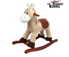 TORRO 3199900412 – Animal à Bascule, bluffy Cheval à Bascule Cheval avec Boucles dbranlement et Musique