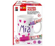 Marabu 0125000000101 Kids Porcelain & Verre Painter Set de Peinture Mia pour Fille avec Une Tasse Blanche et 2 stylos en Porcelaine Rose et Violet