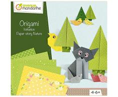 Avenue Mandarine CO176C - Une boite créative Origami initiation comprenant 200 feuilles origami 7x7 cm, 96 feuilles 15x15 cm, 60 feuilles 23x23, 2 planches de stickers et 10 modèles de pliage