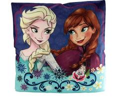 Diakakis - 0561686U - Coussin Réversible en Polyester sous Licence La Reine des Neiges - Dimensions 35x35cm