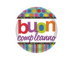 amscan International Assiette Pois et Rayures 22,8 cm