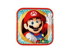 amscan Assiette en Carton Super Mario, 9901535, 23 cm